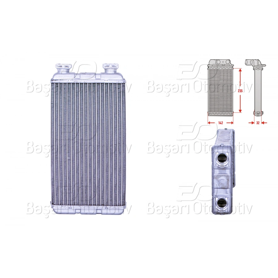 KALORIFER RADYATORU BRAZING 235X146 MM OPEL MOVANO A (X70) 2.5 CDTI (JD) 06> RENAULT MASTER 2 2.5dCi 01> NISSAN INTERSTAR (X70) 02-11