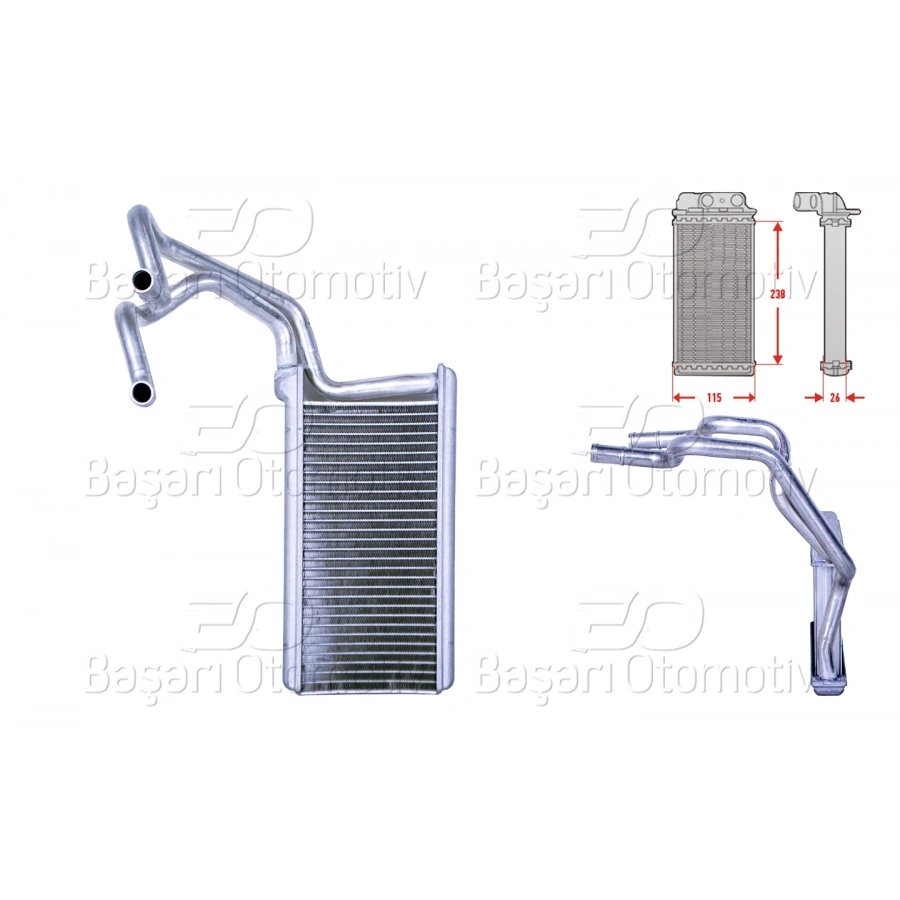 KALORIFER RADYATORU BRAZING 242,5X113 MM MITSUBISHI L200 2.5DID TRITON 07-12
