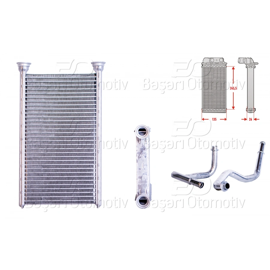 KALORIFER RADYATORU BRAZING 245X132 MM JEEP CHEROKEE (KK) 2.8 CRD 4X4 08>