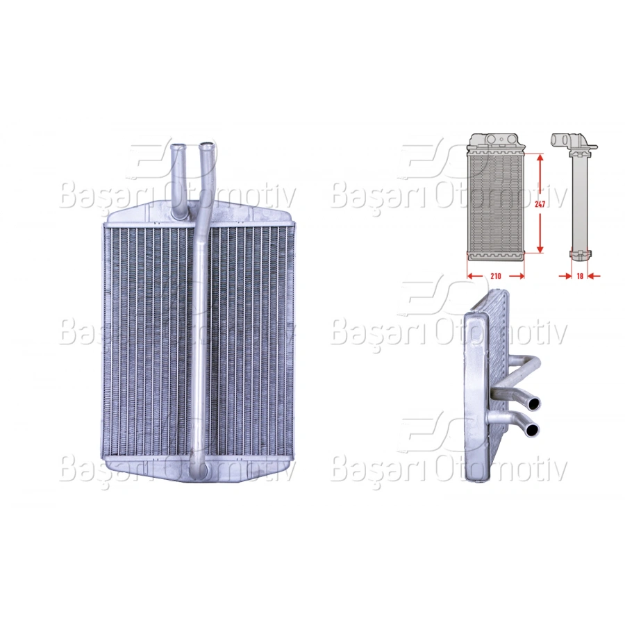 KALORIFER RADYATORU BRAZING 247X207 MM FORD COURIER FIESTA KA PUMA 1.6 1.8D 1.3 1.4 1.6I 1.8D MAZDA 121 1.25 1.3 1.8D 96-03