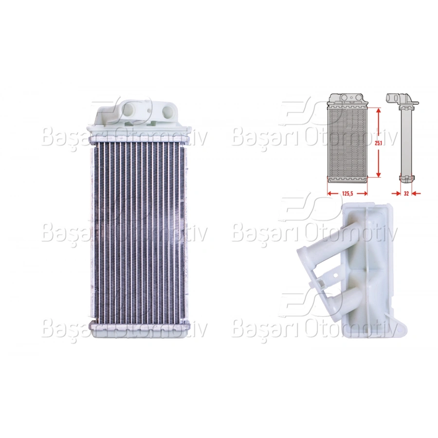 KALORIFER RADYATORU BRAZING 248X130 MM FIAT ALBEA 1.2 FIAT PALIO WEEKENG 1.2 1.6 1.9 D 1.9 JTD 01 >