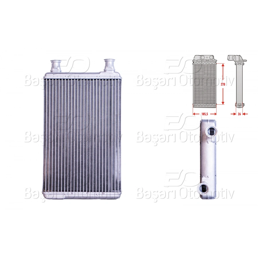 KALORIFER RADYATORU BRAZING 270X186 MM MERCEDES-BENZ S-SERISI (W221) S 350 CDI 09-13 S500 05-13 S63 AMG 05-13 S-SERISI Coupe (C216) CL 500 4-matic 08-13 CL 63 AMG 06-13