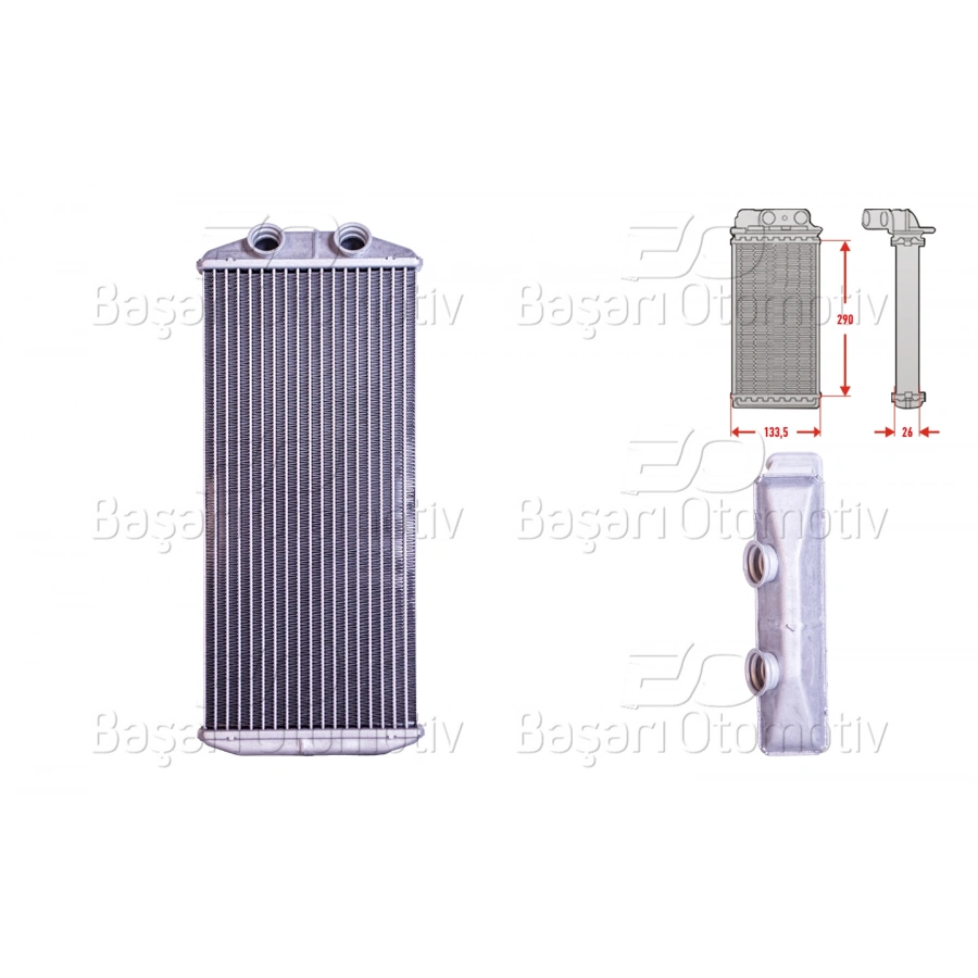 KALORIFER RADYATORU BRAZING 290X138 MM CITROEN BERLINGO 1.6 HDI C4 1.6 16V 1.8 I 2.0 HDI PEUGEOT PARTNER 1.6 HDI 16V 08 >