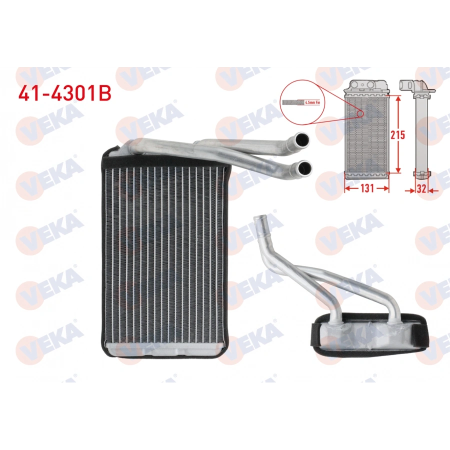 KALORIFER RADYATORU BRAZING (4.5mm fin) TOYOTA COROLLA (_E10_) 1.3i AE101 1992-1997