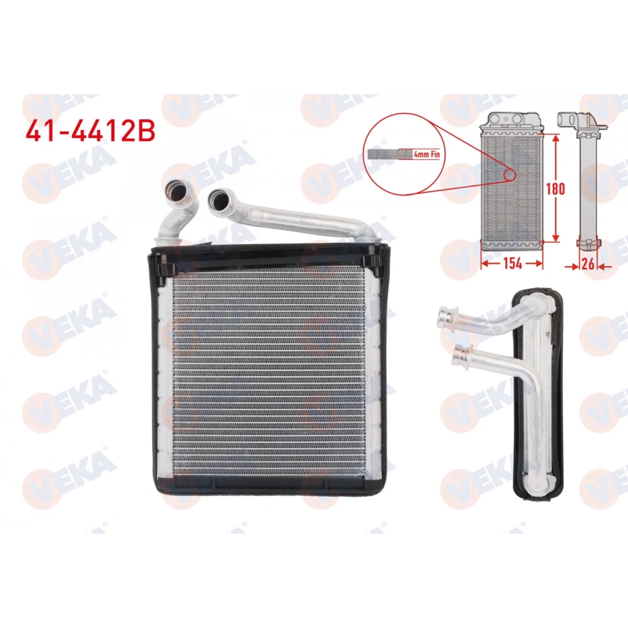 KALORIFER RADYATORU BRAZING (4mm fin) VOLKSWAGEN GOLF V (1K1) 1.6 FSI 2003-2009