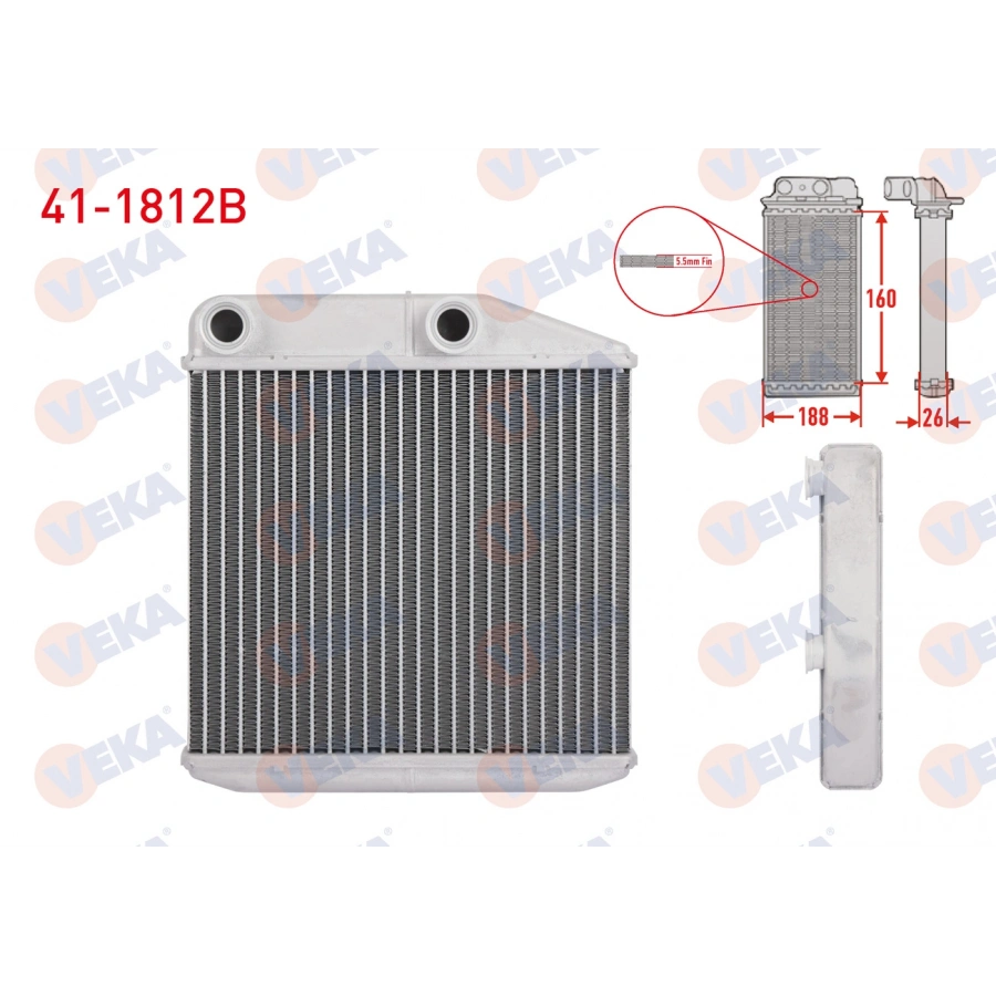 KALORIFER RADYATORU BRAZING (5.5mm fin) FIAT LINEA (323) 1.3 MJT 2007-
