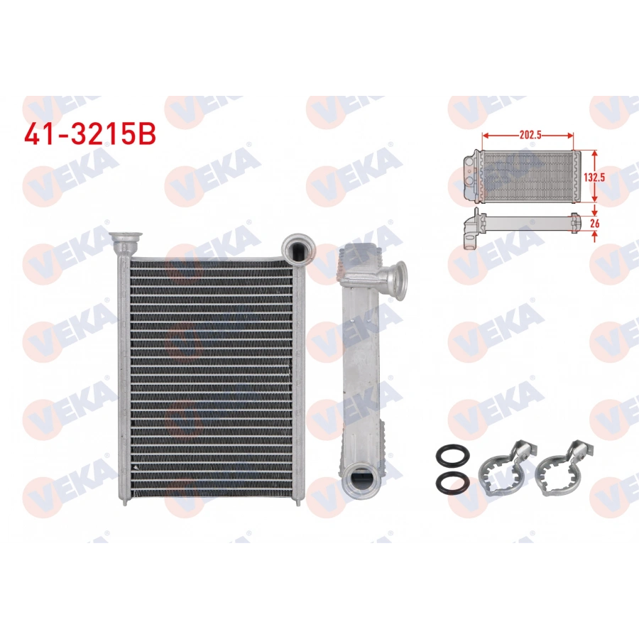 KALORIFER RADYATORU BRAZING (5.5mm fin) OPEL MERIVA B 1.3 CDTI - 1.4 - 1.6 CDTI - 1.7 CDTI 2010-
