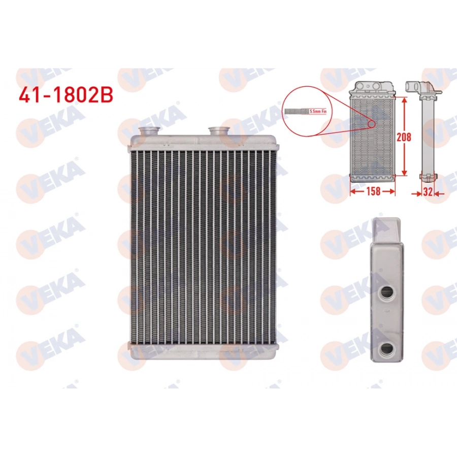 KALORIFER RADYATORU BRAZING (5.5mm fin) FIAT DOBLO 1.3 MJT 2001-2010