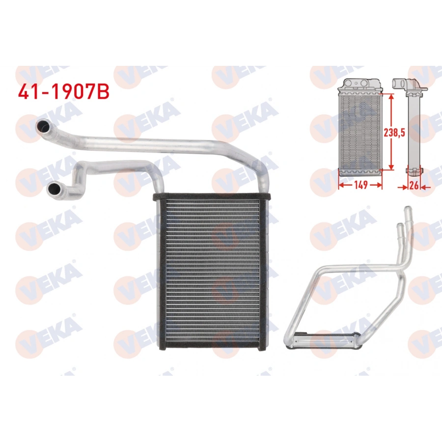 KALORIFER RADYATORU BRAZING (5.5mm fin) FORD TRANSIT CUSTOM (V362) 2.2 TDCI 2012-