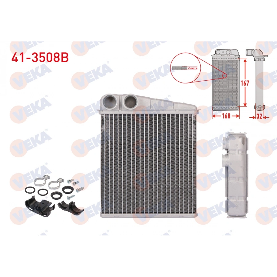 KALORIFER RADYATORU BRAZING (5.5mm fin) RENAULT CLIO III (BR0/1,CR0/1) 1.5 DCI 2005-2012