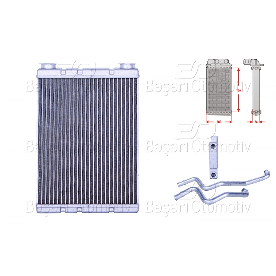 KALORIFER RADYATORU BRAZING BORULU 200X154 MM RENAULT MEGANE 3 FLUENCE