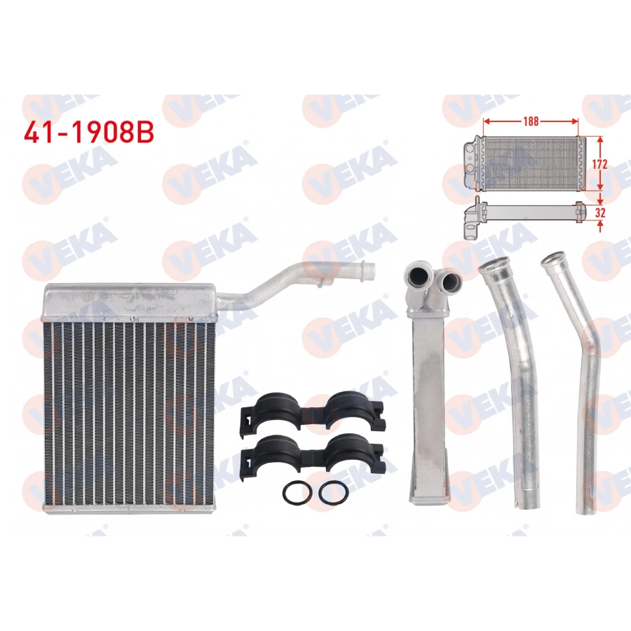 KALORIFER RADYATORU BRAZING FORD FOCUS II 1.6 TDCI 2004-2011/ FOCUS II 1.6i 2004-2011/ C-MAX I 1.6 TDCI 2007-2011/ KUGA I 2.0 TDCI 2008-2013/ MAZDA 3 1.6 2003-2009/ VOLVO S40 II 1.6 D 2004-2012