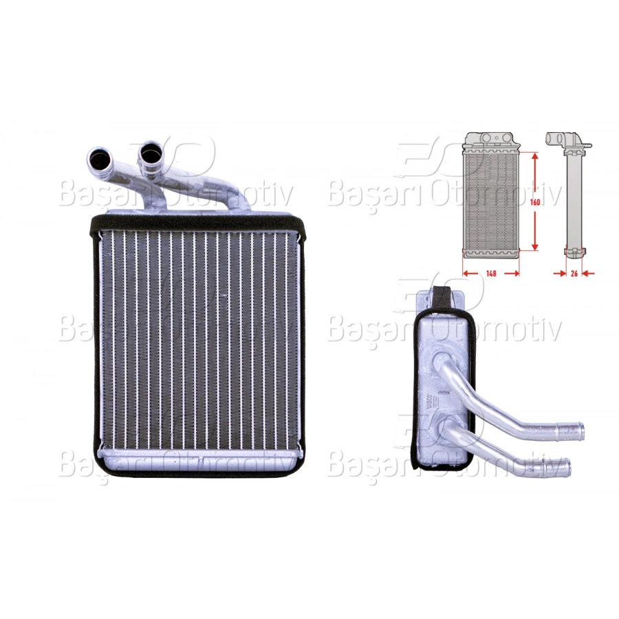 KALORIFER RADYATORU BRAZING MT 166X170 MM HYUNDAI H100 2.4 2.5 TDIC 2.6 D PORTER 2.5 TD 2.5 TD 94 >