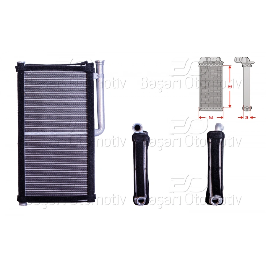 KALORIFER RADYATORU BRAZING MT-AT 144X297X26 MM AUDI A6 2.0 2.4 2.7 TDI 2.8 FSI 3.0 TFSI 3.2 FSI 4.2 FSI 04 >