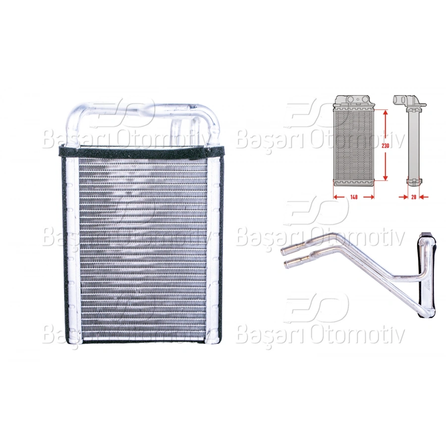 KALORIFER RADYATORU BRAZING MT-AT 148X230X28 MM HYUNDAI SONATA CRDI 2.0 CRDI 2.4 3.3 05 >