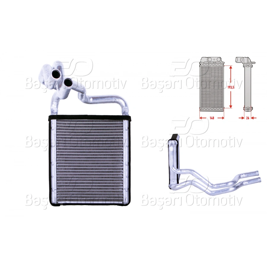 KALORIFER RADYATORU BRAZING MT-AT 150X210X27 MM HYUNDAI I30 1.4 1.6 CRDI 2.0 CRDI KIA CEED 1.4 CWT1.6 CRDI 06 >