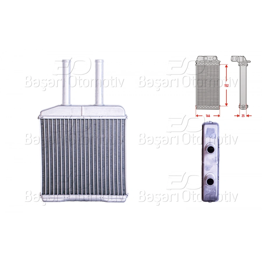 KALORIFER RADYATORU BRAZING MT-AT 152X166X25 MM CHEVROLET MATIZ 0.8 1.0 DAEWOO MATIZ 0.8 1.0 98 >