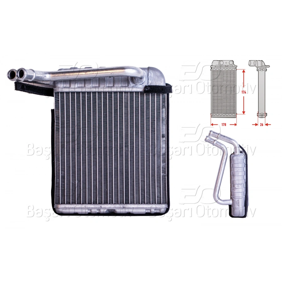 KALORIFER RADYATORU BRAZING MT-AT 180X180 MM ISUZU D-MAX 06 >