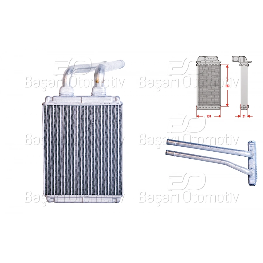 KALORIFER RADYATORU BRAZING MT-AT 183X150 MM KIA PICANTO 1.0 1.1 CRDI 04 >