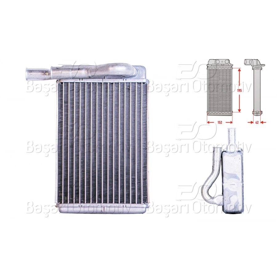 KALORIFER RADYATORU BRAZING MT-AT 195X152 MM HYUNDAI SONATA 2 2.0 I 3.0 I V6 91 >