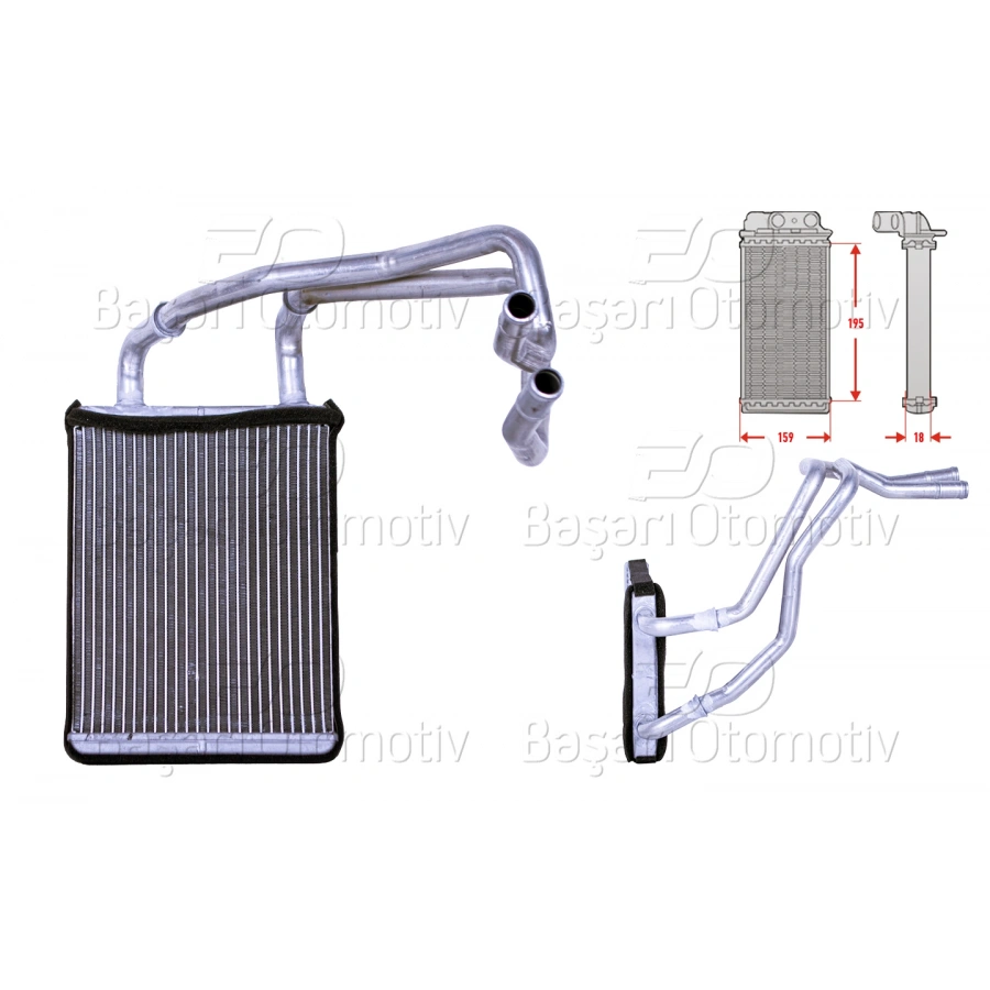 KALORIFER RADYATORU BRAZING MT-AT 195X167 MM KIA CERATO 1.5 CRDI 1.6 2.0 CRDI 04 >