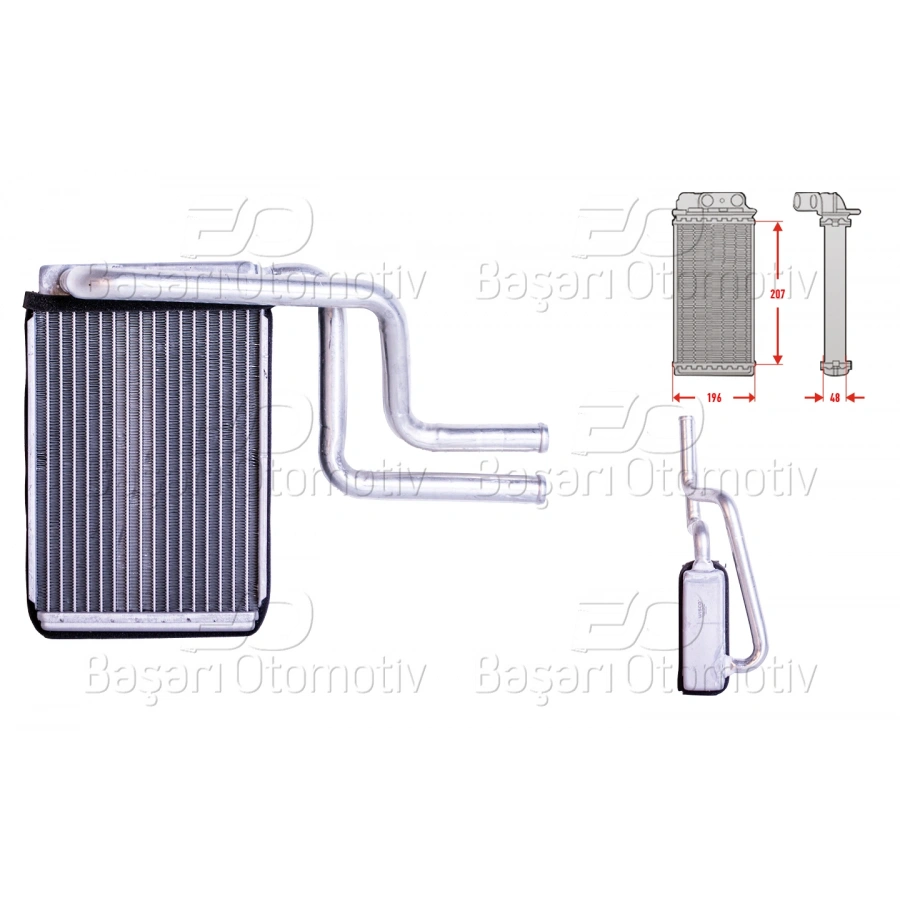 KALORIFER RADYATORU BRAZING MT-AT 207X196X52 MM FORD COUGAR 2.5 ST MONDEO 1.6 I 1.8 I 2.0 I 2.5 I MONDEO 2 3 1.8 2.0 16V 2.5 V6 3.0 V6 JAGUAR X TYPE 2.1 2.2 D 2.5 3.0 93 >