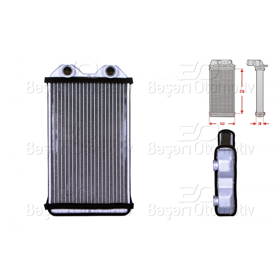 KALORIFER RADYATORU BRAZING MT-AT 220X143 MM TOYOTA COROLLA 1.4 1.6 SI 2.0 D 97 >