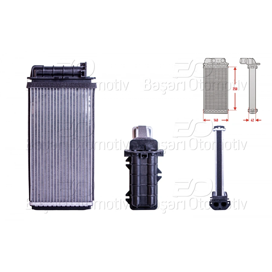 KALORIFER RADYATORU BRAZING MT-AT 250X140X42 MM ALFA ROMEO 1.4 I.E 1.6 1.7 1.8 I.E FIAT BRAVA 1.2 1.4 12V 1.6 16V 1.9 JTD BRAVO 1 1.2 1.4 1.6 16V 1.9 TD MAREA 1.6 16V 2.0 20 V 2.4 JTD 94 >