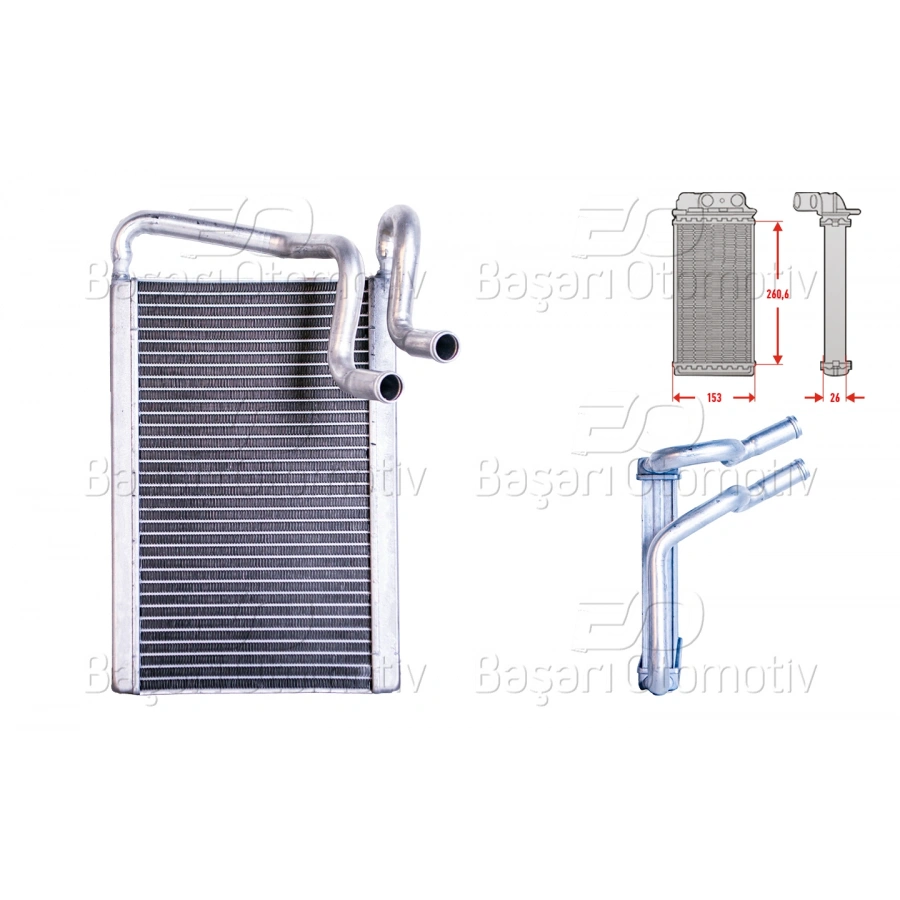 KALORIFER RADYATORU BRAZING MT-AT 270X154 MM HYUNDAI H 1 CARGO 2.0 CRDI 08 >