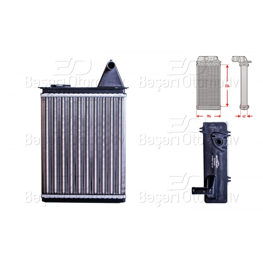 KALORIFER RADYATORU MEKANIK 224X194 MM FIAT PALIO SIENA STRADA 1.0 1.1 1.2 1.4 1.6 1.7 1996 >