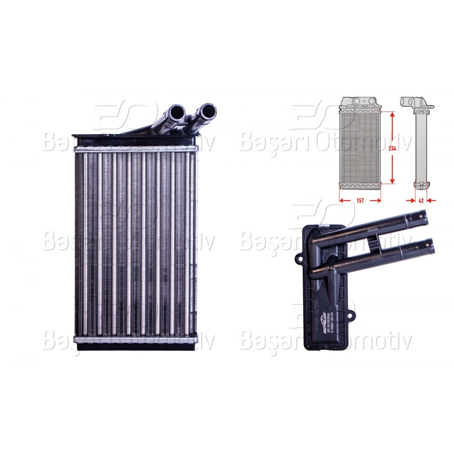 KALORIFER RADYATORU MEKANIK 230X155 MM VW PASSAT 1.8 T1.9 TDI 2.0 2.3 2.5 TDI A80 A4 1.6 1.8 T1.9 TDI 2.4 2.5 TDI SUPERB 1 1996>