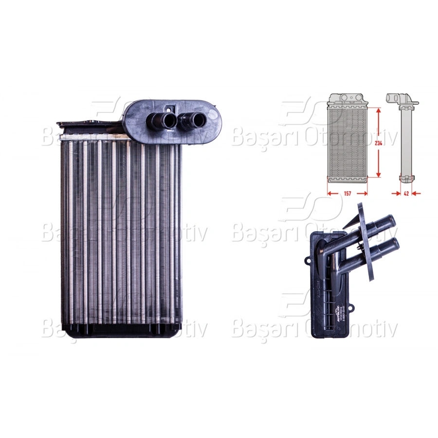 KALORIFER RADYATORU MEKANIK 234X157 MM VW GOLF2 GOLF3 VENTO CORDOBA POLO CLASSIC JETTA IBIZA 84 >