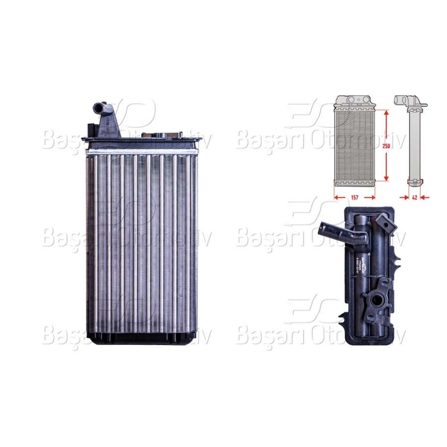 KALORIFER RADYATORU MEKANIK 250X156 MM FIAT TEMPRA TIPO DEDRA DELTA 2 1.4 I 1.8 I 1.9 2.0 1989 >