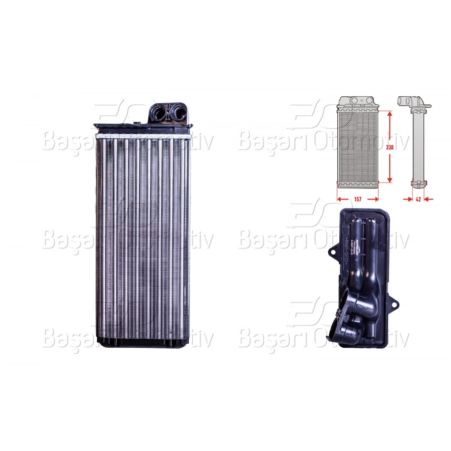 KALORIFER RADYATORU MEKANIK 332X157 MM OPEL MOVANO A (X70) 2.8 DTI (JD) 98-01 RENAULT MASTER II (JD) 2.5 dCi NISSAN INTERSTAR (X70) 2002-2006