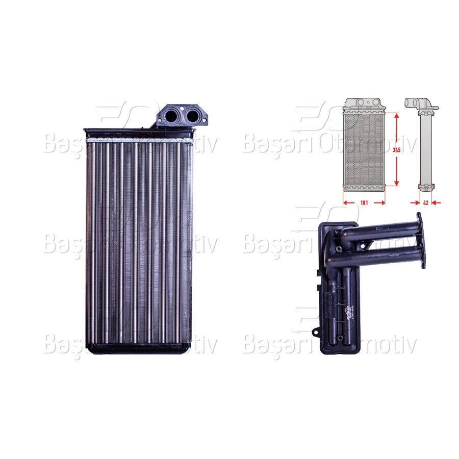 KALORIFER RADYATORU MEKANIK 345X181 MM MERCEDES-BENZ SPRINTER 2 208 CDI 212 D 216 CDI SPRINTER 3 308 CDI SPRINTER 4 408 D 411 412 413 414 416 VW LT28-35 2.5 SDI 2.8 TDI 1995>