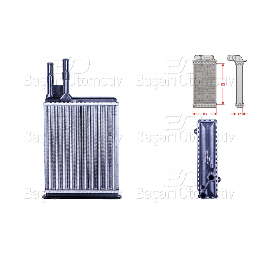 KALORIFER RADYATORU MEKANIK MT-AT 220X195X42 MM FIAT DUCATO BOXER JUMPER 1.9D 1.9TD 2.5TDI 2.8JTD 1994-2002