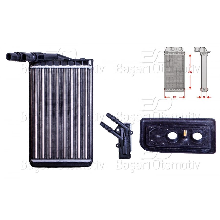 KALORIFER RADYATORU MEKANIK MT-AT 234X152X40 MM RENAULT KANGOO 1.2 1.5 1.6 16V 97 >