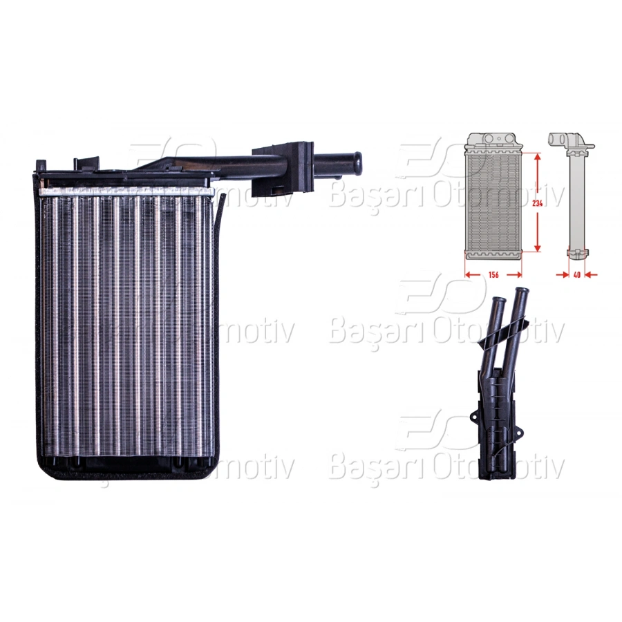 KALORIFER RADYATORU MEKANIK MT-AT 234X156X40 MM RENAULT21 1.7 1.9 D 2.1 1986 >