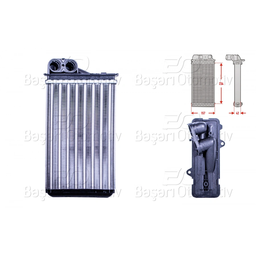 KALORIFER RADYATORU MEKANIK MT-AT 234X157X42 MM CITROEN C5 1.8 2.0 16V 2.0 2.2HDI 2001-2004