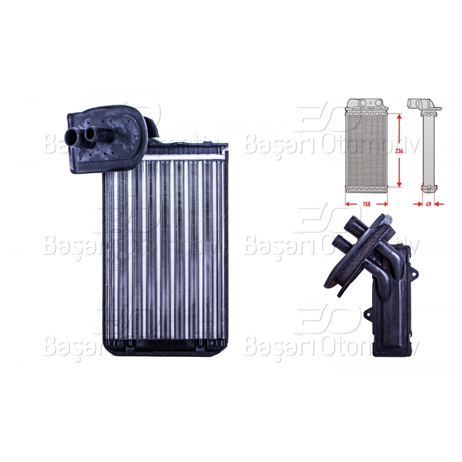 KALORIFER RADYATORU MEKANIK MT-AT 234X158X49 MM RENAULT19 I 2 CLI MEG 1 1.4 1.6 E 1.9 1989 >