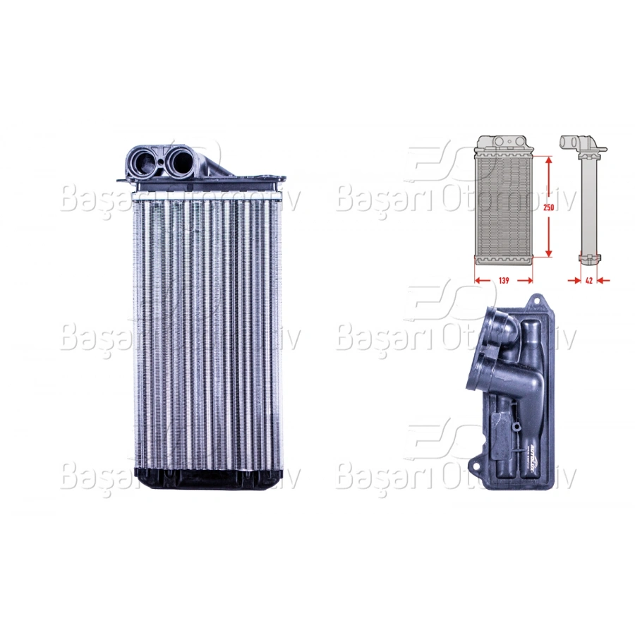 KALORIFER RADYATORU MEKANIK MT-AT 250X139X42 MM CITROEN C2 C3 1.4 1.6HDI 16V 2003 >