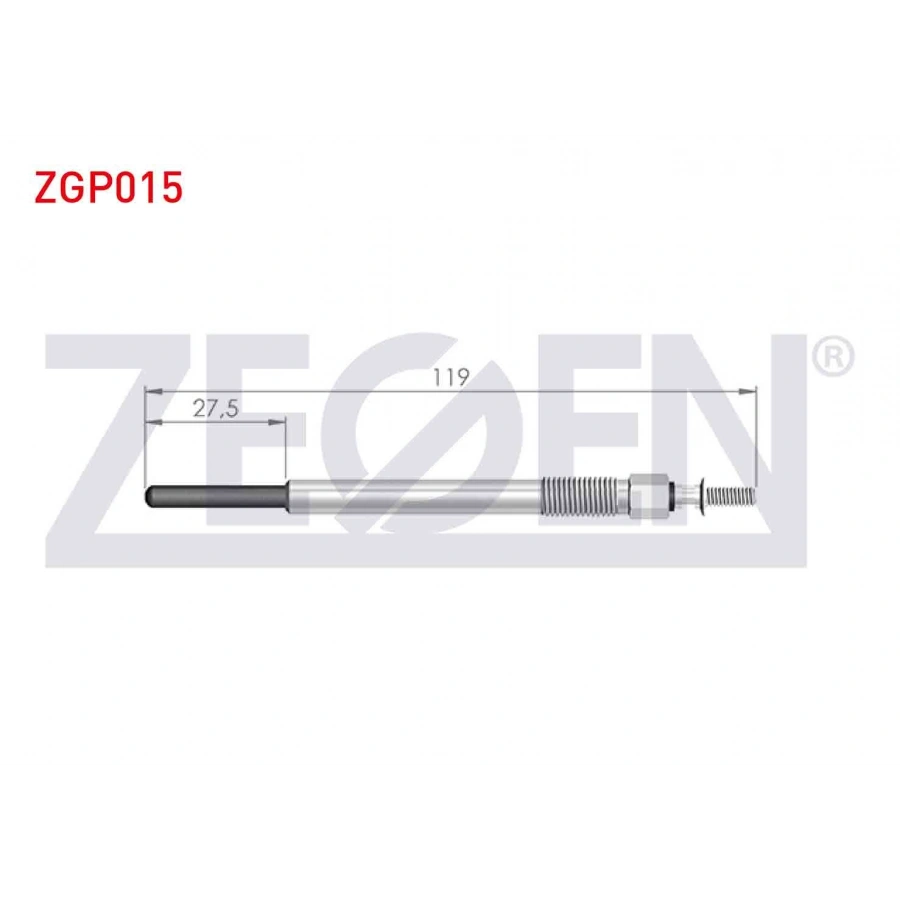 KIZDIRMA BUJI 11V 118mm CITROEN BERLINGO 1.6HDI 2003-2008 / C3 (FC) 1.4HDI 2002-2009 / PEUGEOT PARTNER 1.6HDI 2003-2008 / 206 (2A/C) 1.4HDI 1998-2006 / FORD FOCUS II (DA) 1.6TDCI 2004-2011