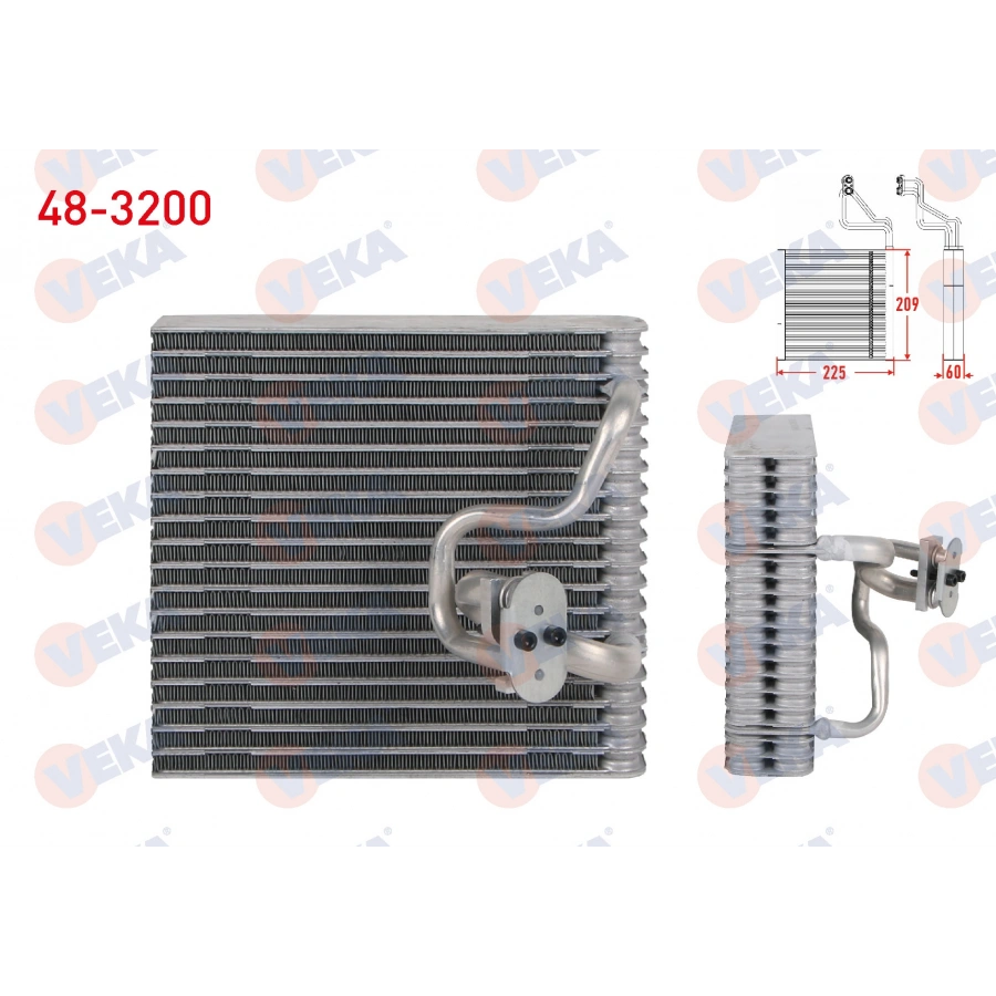 KLIMA EVAPORATORU BORULU 209X225X60 OPEL CORSA C 1.3 CDTI 1.7 CDTI - 1.4 2000-2006 / COMBO C 1.4 - 1.6 - 1.7D 2001-2006