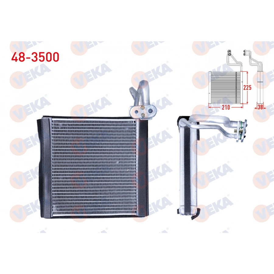 KLIMA EVAPORATORU BORULU 225X210X38 RENAULT CLIO IV 1.5 DCI - 1.6 - 1.2 2012-/ DACIA LOGAN II 1.5 DCI 2012-/ LODGY 1.5 DCI 2012-/ SANDERO II 1.5 DCI 2013-