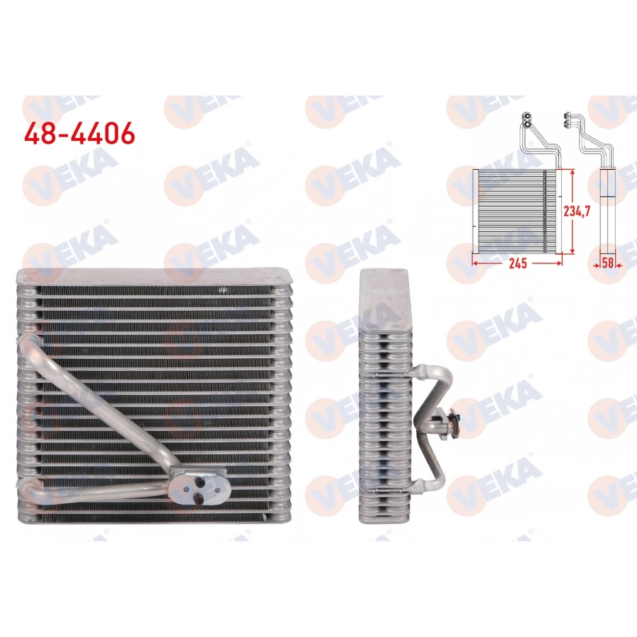 KLIMA EVAPORATORU BORULU 234,7X245X58 CADDY III-IV 07-20/ GOLF V-VI 03-12/JETTA III-IV 06-15/PASSAT 05-14/SCIROCCO 08-17/TIGUAN 08-18/AUDI A3 05-13/TOLEDO 04-09/LEON 06-12/SUPERB 10-15/OCTAVIA 10-13