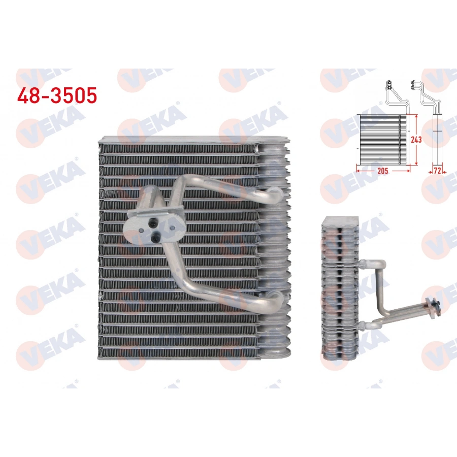KLIMA EVAPORATORU BORULU 243X205X72 RENAULT MEGANE I 1.4i 16v - 1.6i 16v - 1.8 16v - 2.0i 1996-2003 / SCENIC I 1.4i 16v - 1.9 DCI 1999-2003