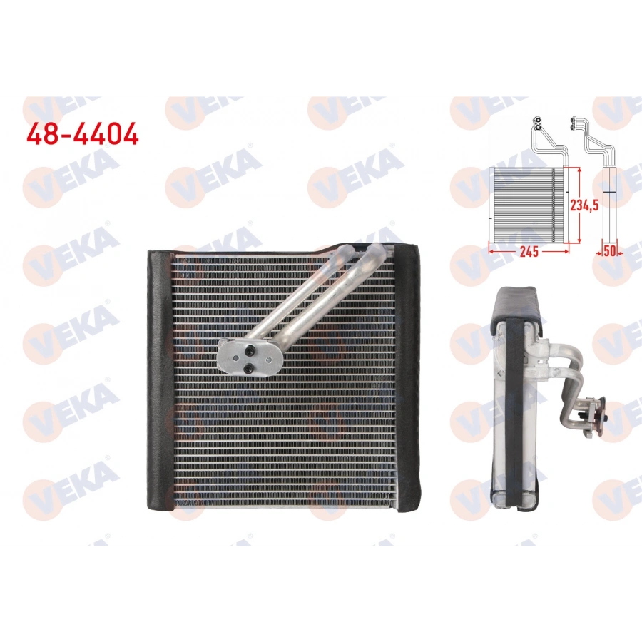 KLIMA EVAPORATORU BORULU 245X234,5X50 VW GOLF V 03-08 / GOLF VI 08-12 / PASSAT 05-10 / PASSAT 10-14 / PASSAT CC B6 08-12 / SCIROCCO III 08-17 / TIGUAN 07-18 / SKODA YETI 09-15 / SUPERB II 08-15