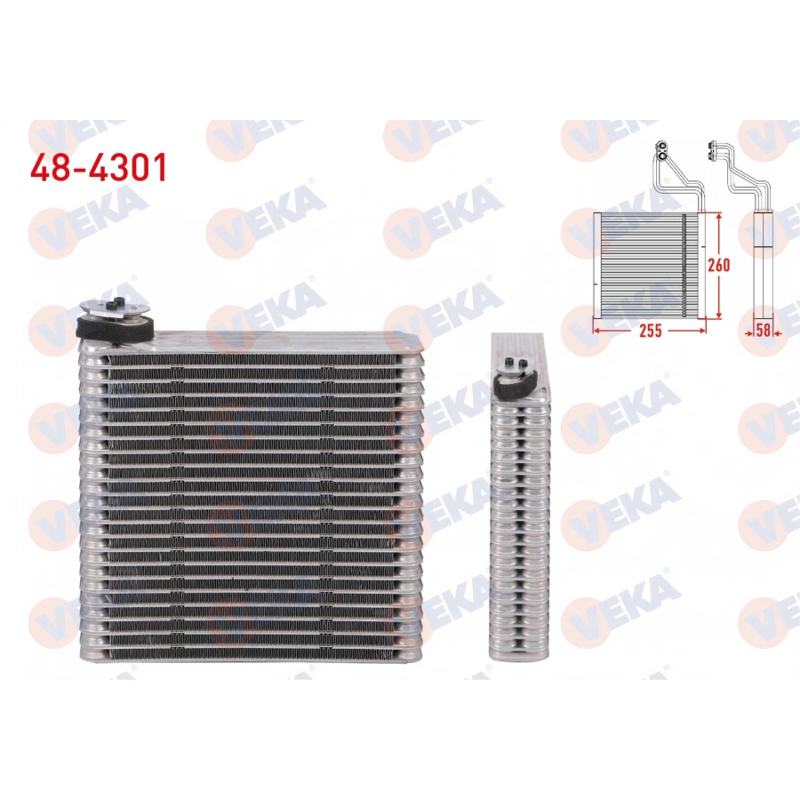 KLIMA EVAPORATORU BORULU 260X255X58 TOTOTA COROLLA (_E12_) 2001-2007