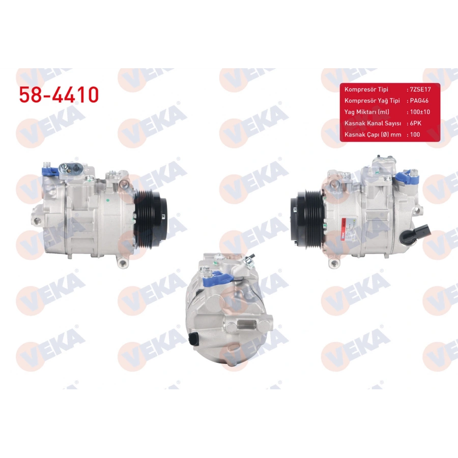 KLIMA KOMPRESORU 6PK 100mm VOLKSWAGEN CRAFTER 2.0 TDI 2011-