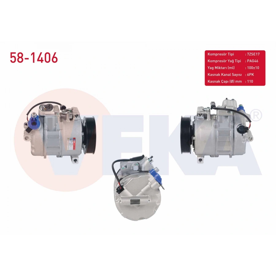 KLIMA KOMPRESORU 6PK 110mm BMW 3 SERISI (E90) 325i - 330Xi 2005-2011